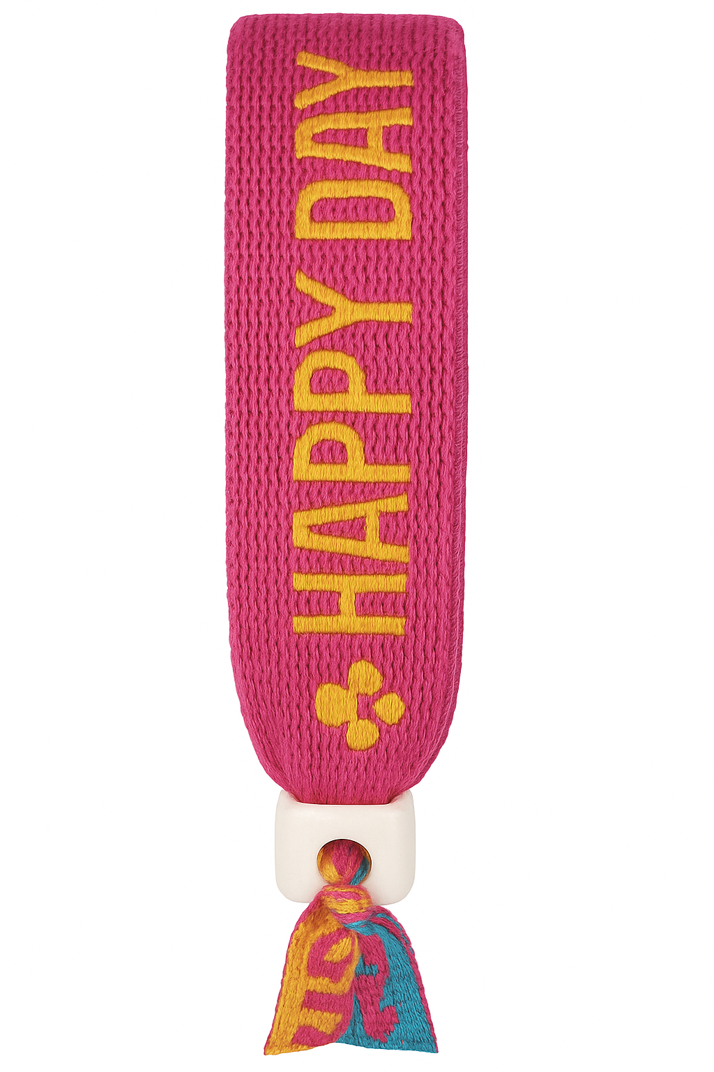 Happy day bracelet (Roze lintarmbandjes met kraal)
