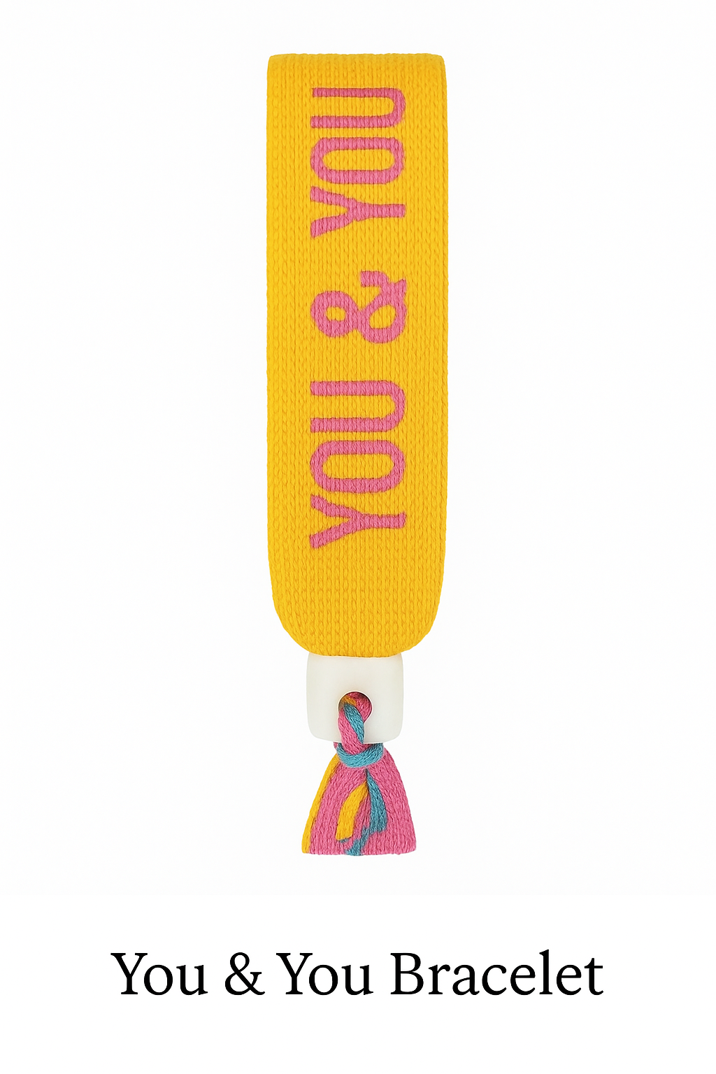 You & You bracelet  (Geel lintarmbandje met kraal)